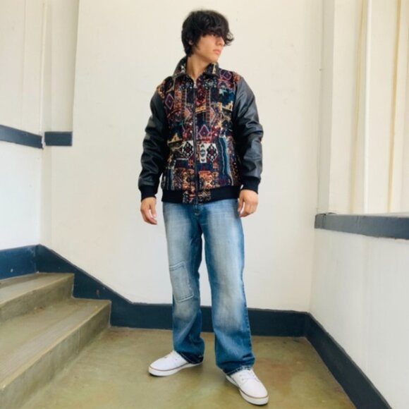 Men’s Tapestry Design Black Casual Jacket NWT - Picture 5 of 6